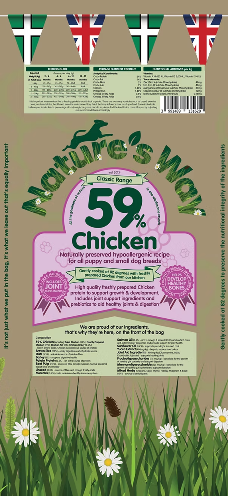 Nature's Way Classic Puppy and Small Dog Kibble 59% Chicken 12kg