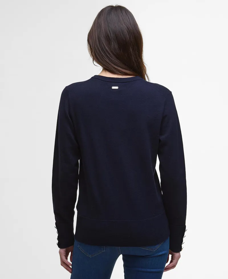 Barbour Ladies Carlby Crew Neck Jumper Navy-1