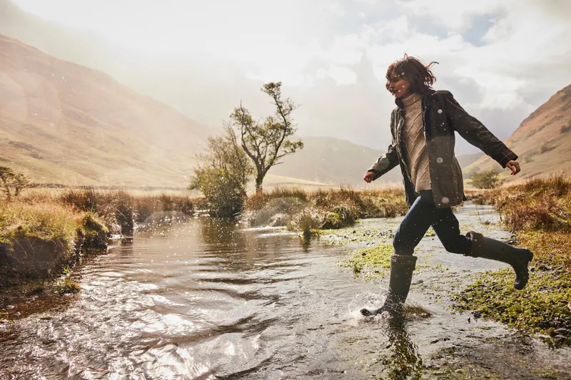 Barbour Bede Wellington Boot Womens In Olive Green-5