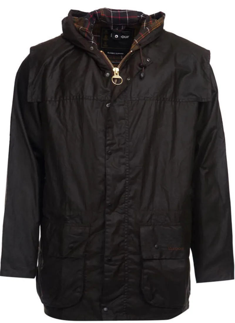 Barbour Men's Classic Durham Wax Jacket Olive-5