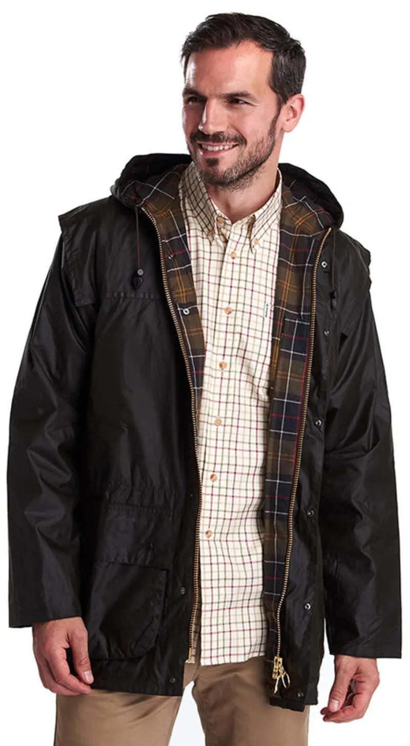 Barbour Men's Classic Durham Wax Jacket Olive-2