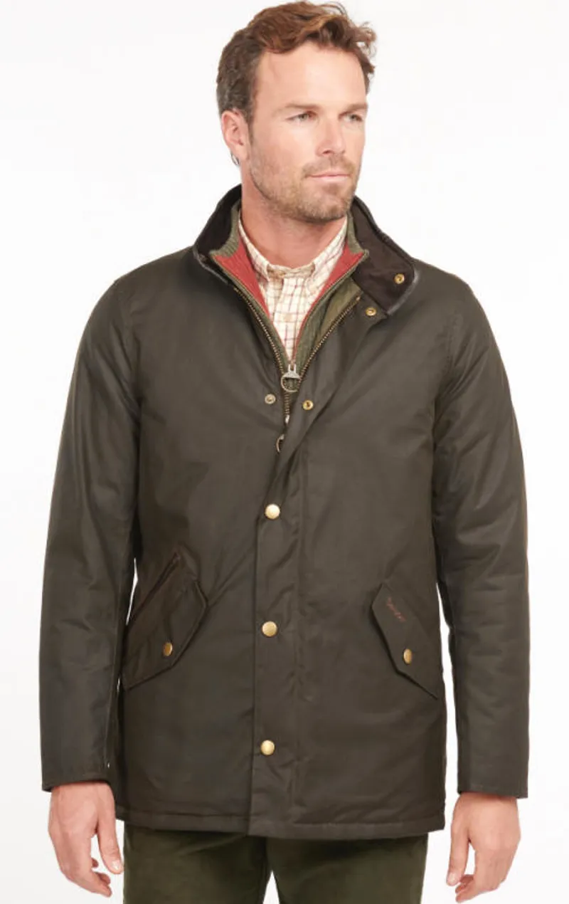 Barbour Men's Waxed Prestbury Jacket Olive-1