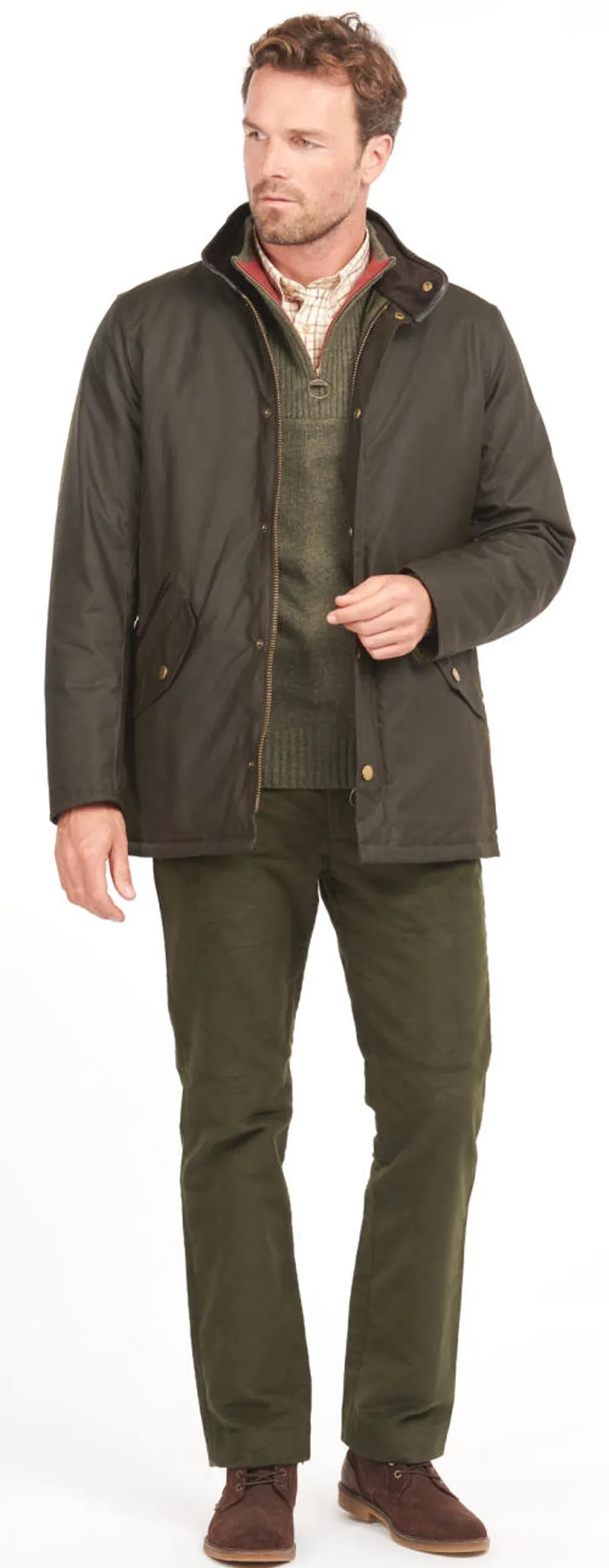 Barbour Men's Waxed Prestbury Jacket Olive-4