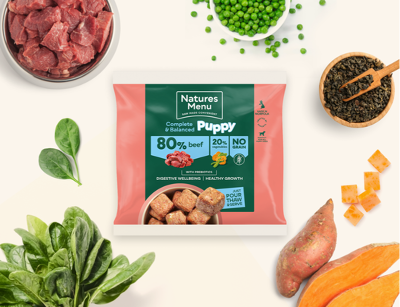 Natures Menu Raw Frozen Beef Nuggets for Puppies