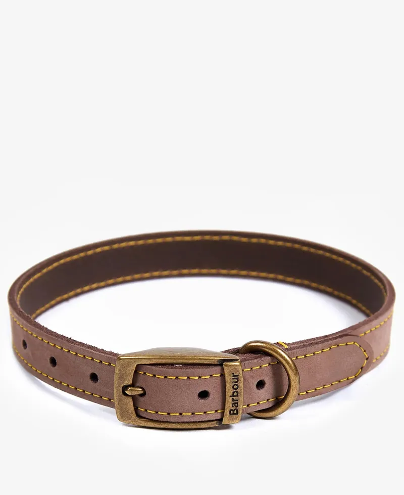 Barbour Leather Dog Collar Brown-1