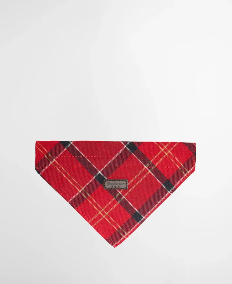 Barbour Dog Bandana in Cardinal Tartan-1
