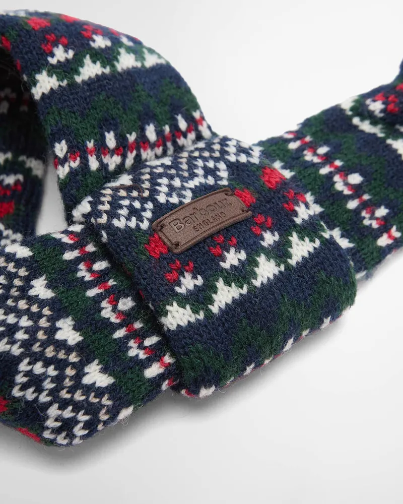 Barbour Marlow Fair Isle Dog Scarf Navy-2