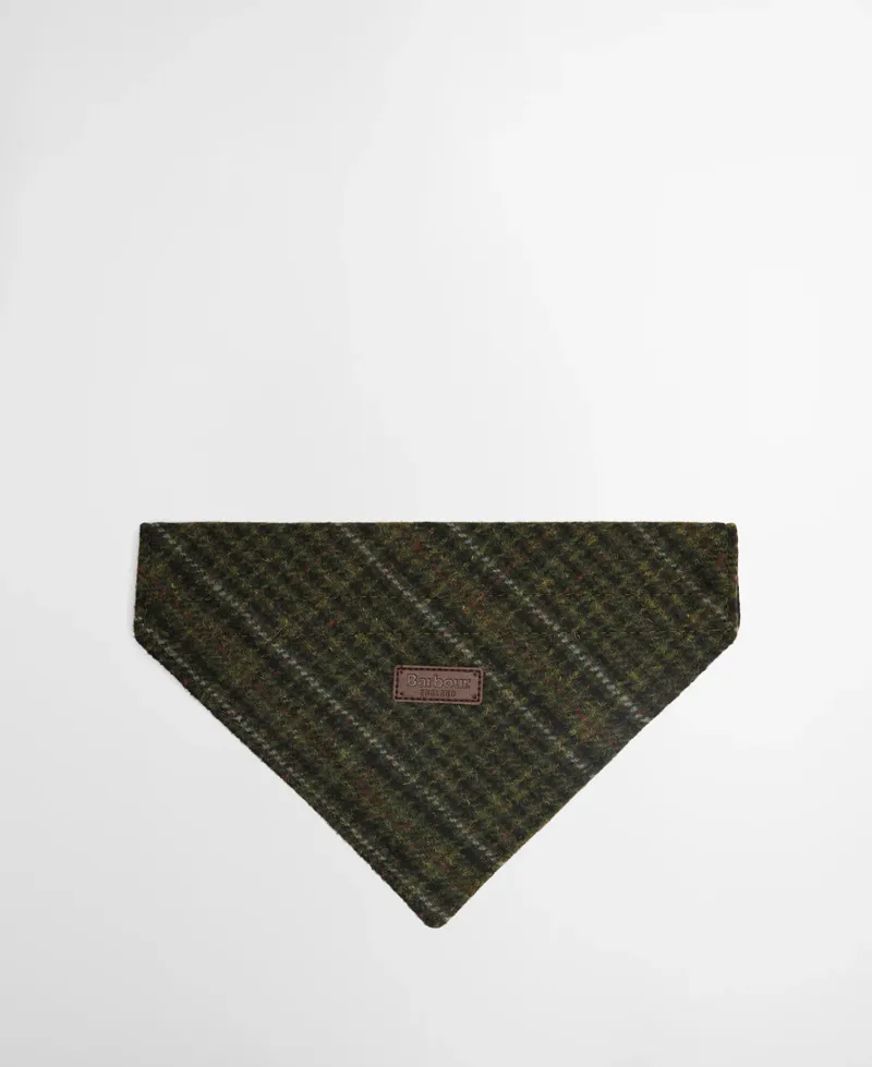 Barbour Wilkin Dog Bandana in Olive Check-2