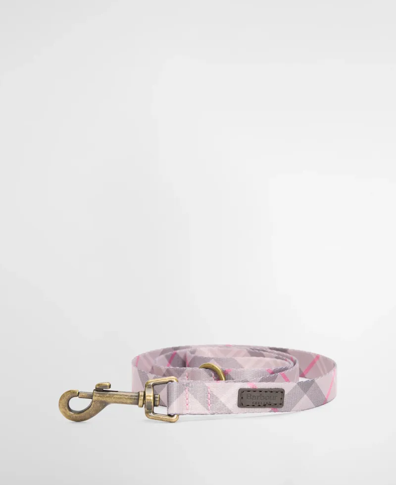  Barbour Tartan Printed Dog Lead in Pink-3