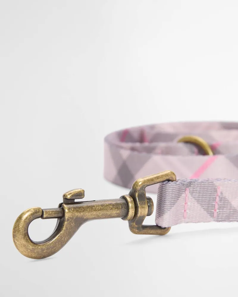  Barbour Tartan Printed Dog Lead in Pink-2