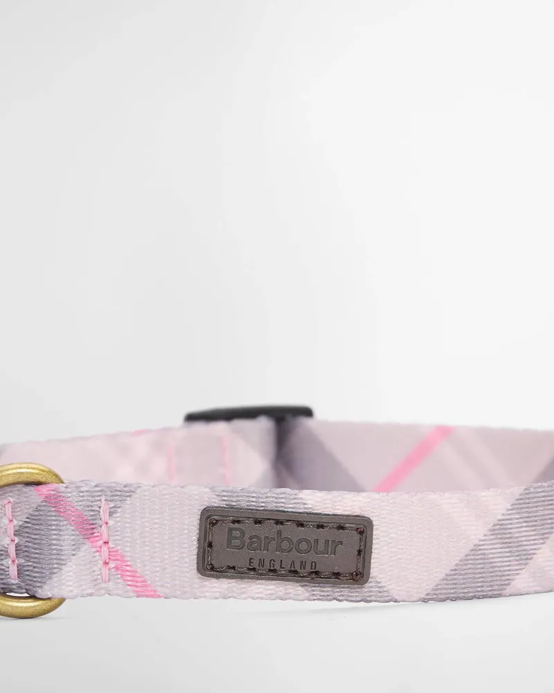 Barbour Tartan Printed Dog Collar in Pink-1