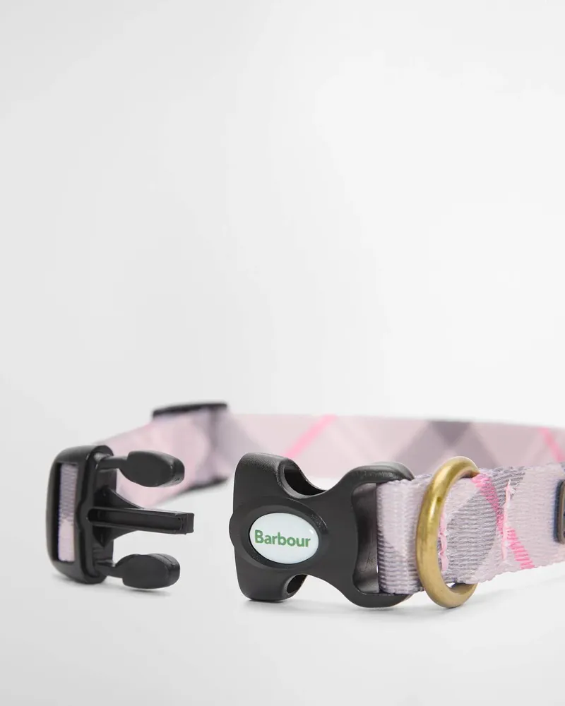 Barbour Tartan Printed Dog Collar in Pink-2