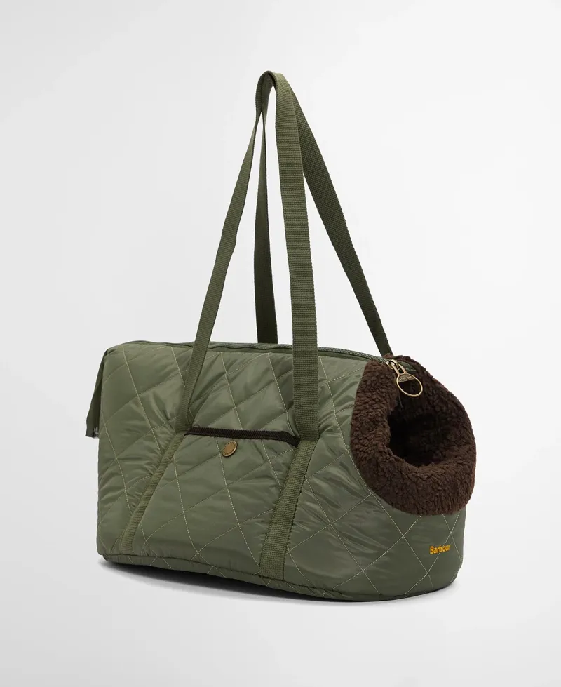 Barbour Small Quilted Dog Carrier in Olive-4
