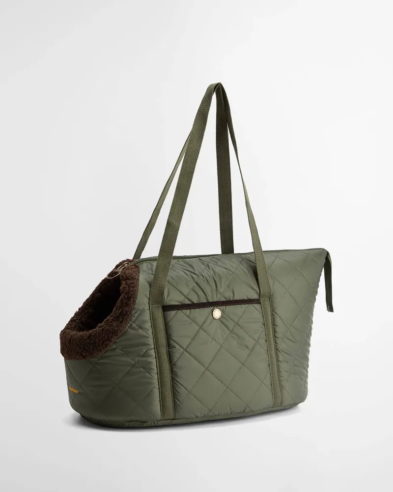 Barbour Medium Quilted Dog Carrier in Olive-4