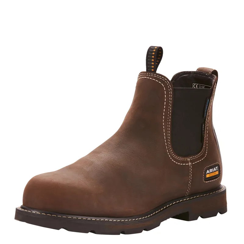 Ariat Mens Groundbreaker Waterproof Steel Toe Work Boot Dark Brown