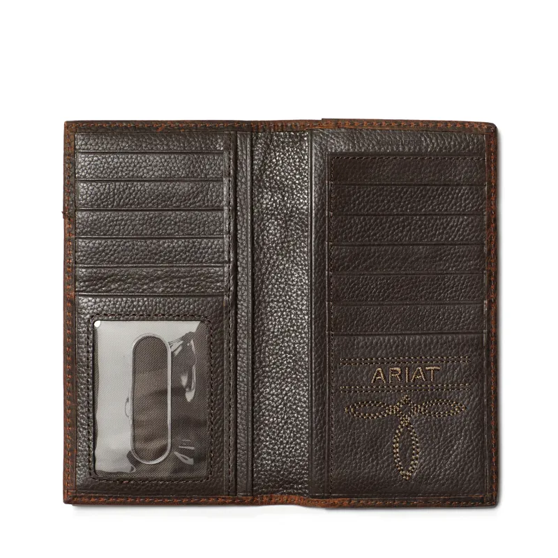 Ariat Logo Boot Stitch Rodeo Wallet Brown-1