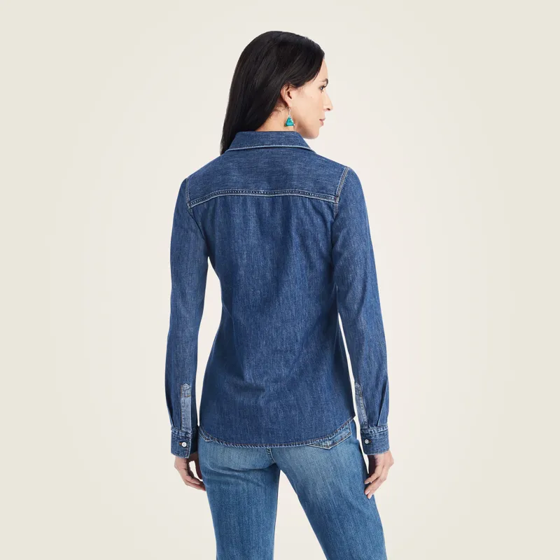 Ariat Womens Farriday Denim Shirt Bluelight-1
