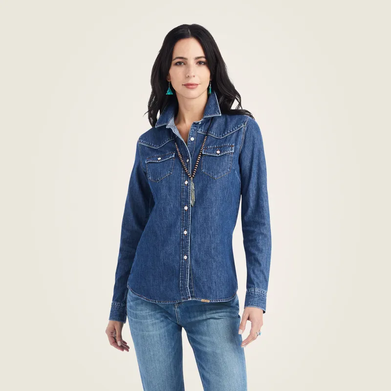 Ariat Womens Farriday Denim Shirt Bluelight