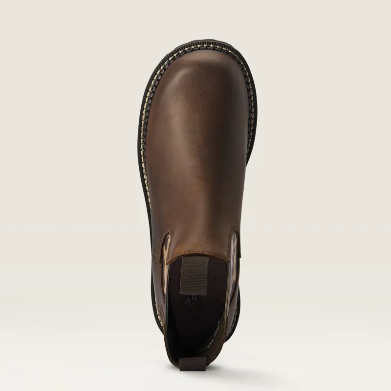 Ariat Womens Fatbaby Chelsea Western Boot in Distressed Tan-4