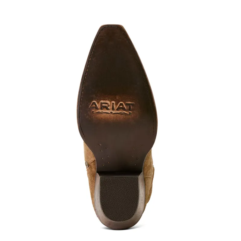 Ariat Womens Laramie X Toe Western Boot in Distressed Dijon Suede-3