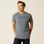 Ariat Mens Black and White Logo T-shirt Athletic Heather