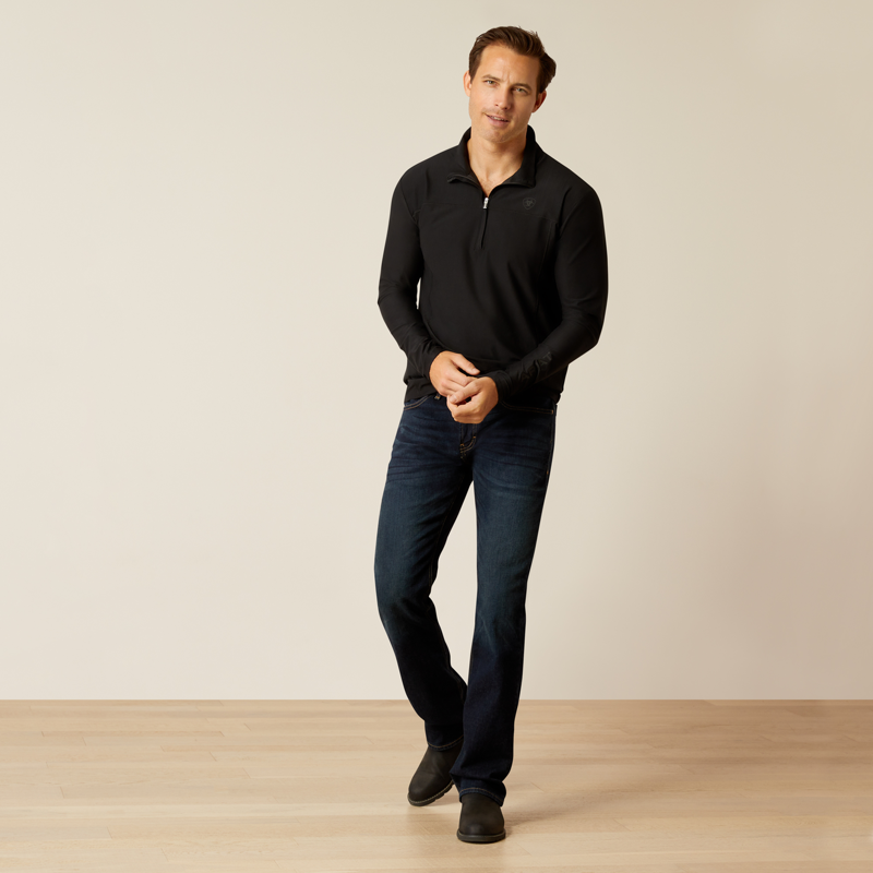 Ariat Mens Lowell 3.0 1/4 Zip Baselayer Black-3