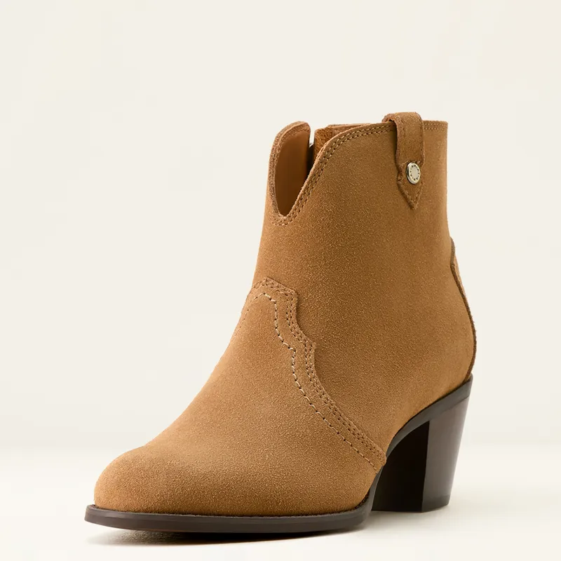Ariat Womens Tilbury Western Style Boot Carmel Suede-1