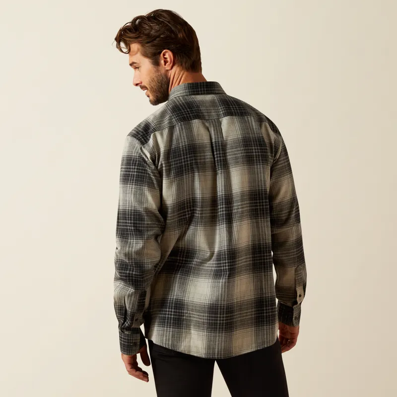 Ariat Mens Clement Shirt Grey Ombre Plaid-1