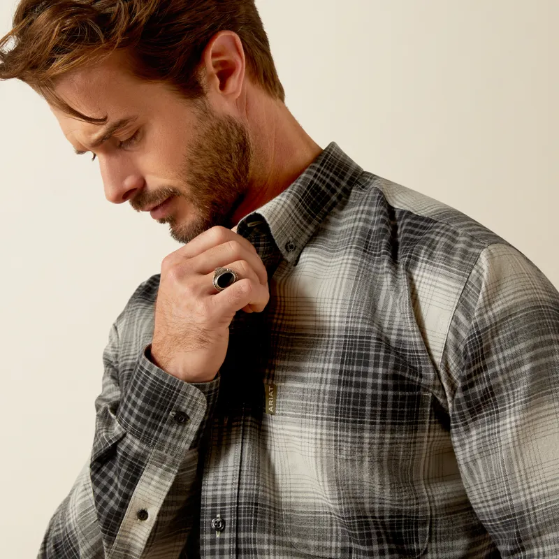 Ariat Mens Clement Shirt Grey Ombre Plaid-2