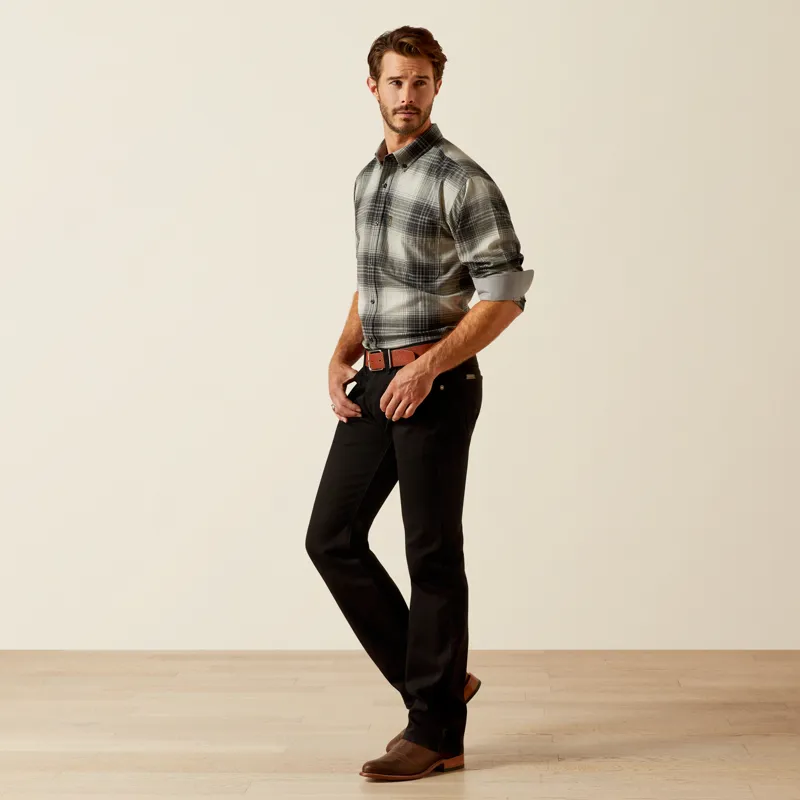 Ariat Mens Clement Shirt Grey Ombre Plaid-4