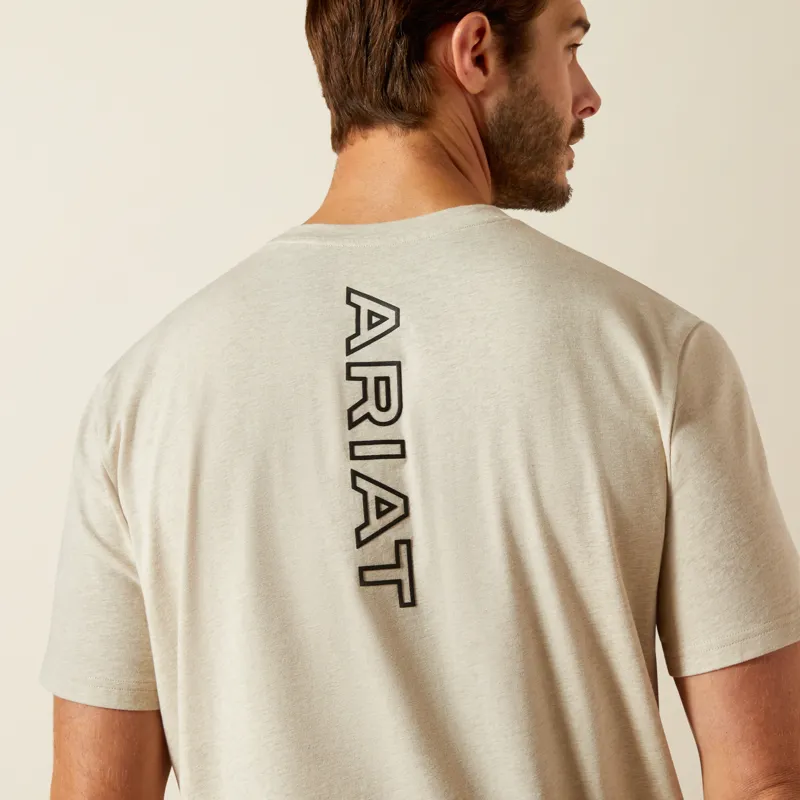 Ariat Mens BV Logo T-Shirt Khaki Heather-1