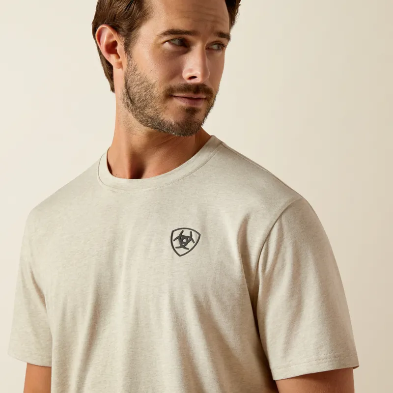Ariat Mens BV Logo T-Shirt Khaki Heather-2