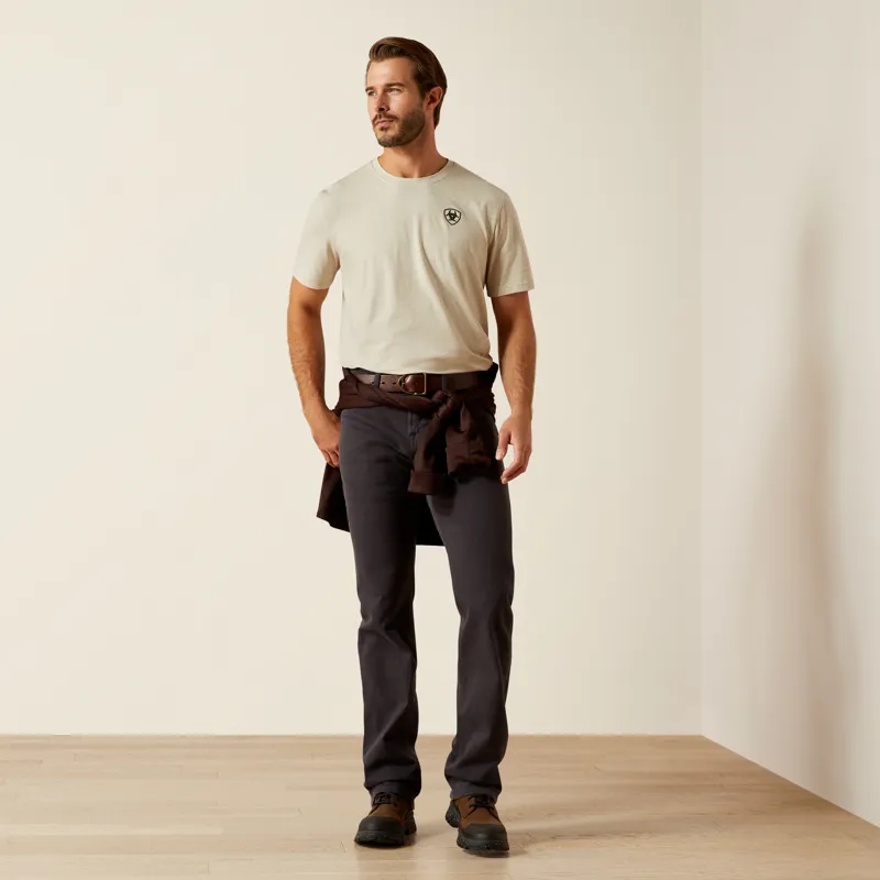 Ariat Mens BV Logo T-Shirt Khaki Heather-4