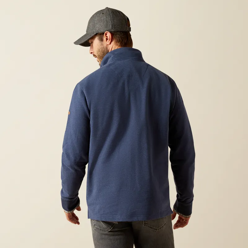 Ariat Mens Wilford 1/2 Zip Sweatshirt in Navy Heather-2