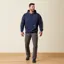 Ariat Men's Rebar Lightweight Logo Hoodie in Navy Heather and Alloy