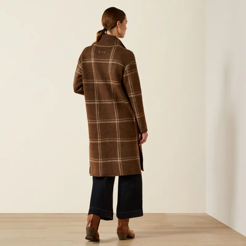 Ariat Womens Ballston Cardigan Sorrel Horse Plaid-4