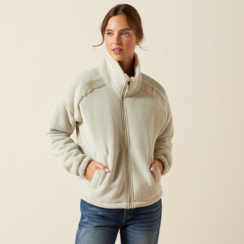 Ariat Womens Lafayette Full Zip Fleece Pelican