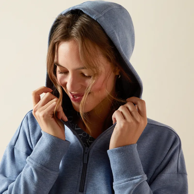 Ariat Womens Rabere 2.0 Hoodie China Blue Heather-3
