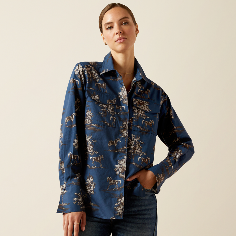 Ariat Womens Wolseley Shirt Navy Toile