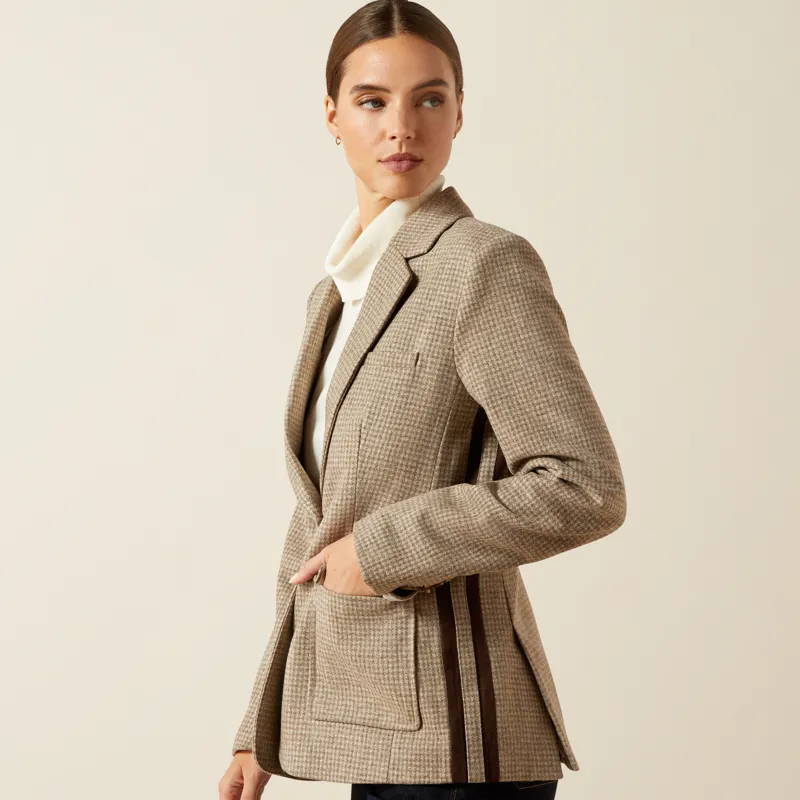 Ariat Womens Beckfoot Blazer Camel Houndstooth-4