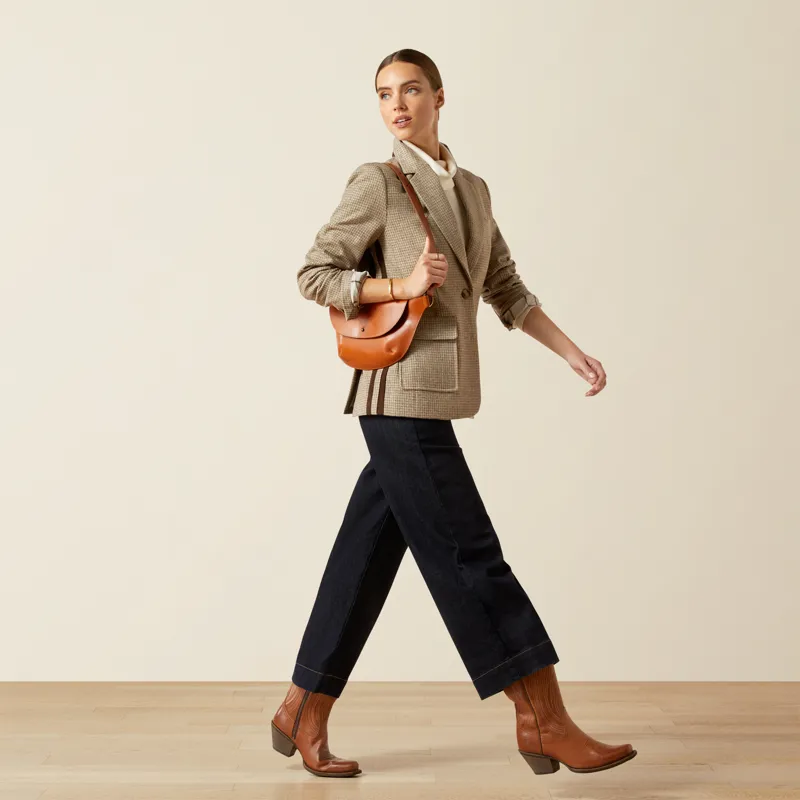 Ariat Womens Beckfoot Blazer Camel Houndstooth-5