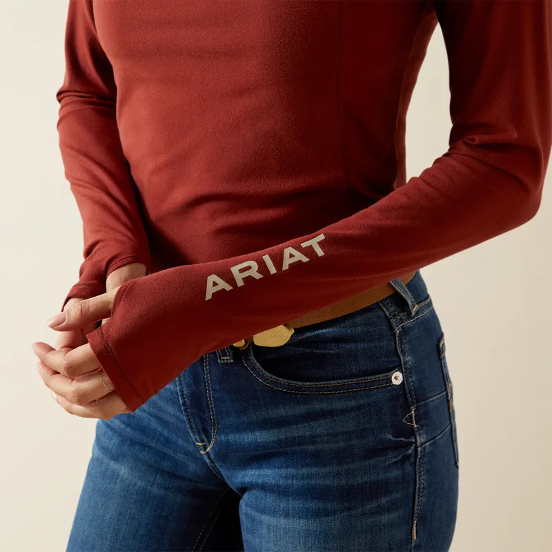 Ariat Womens Lowell 3.0 1/4 Zip Baselayer Madder Brown-3