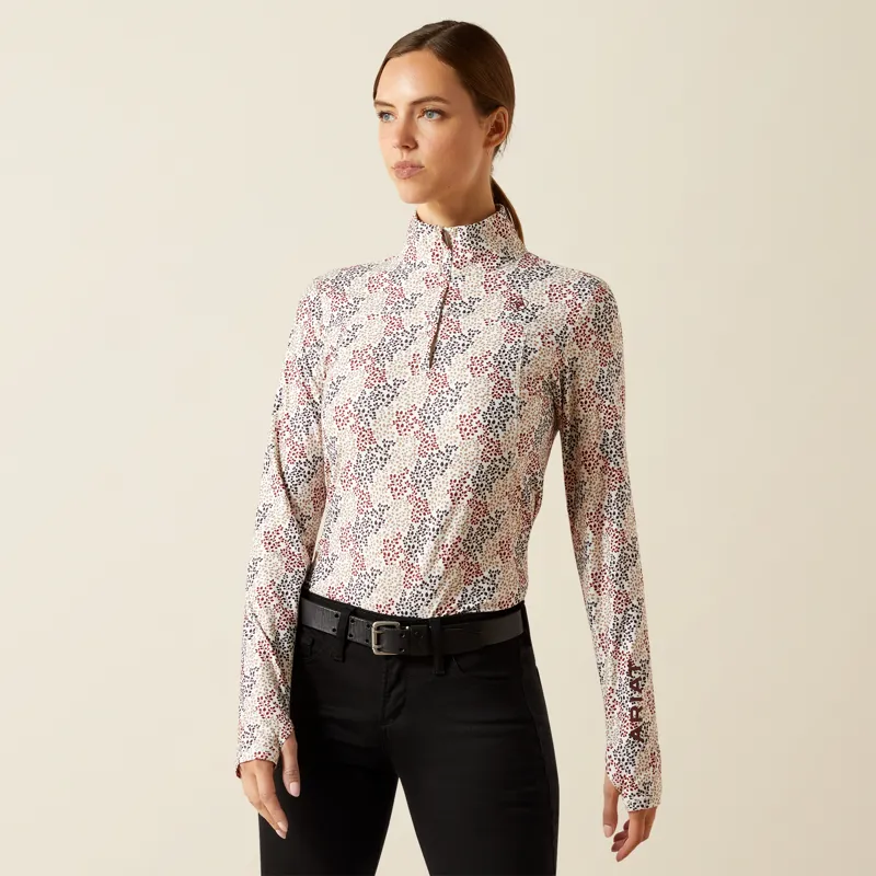 Ariat Womens Lowell 3.0 1/4 Zip Baselayer Leafy Print