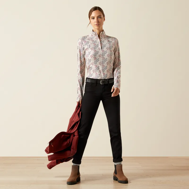 Ariat Womens Lowell 3.0 1/4 Zip Baselayer Leafy Print-4