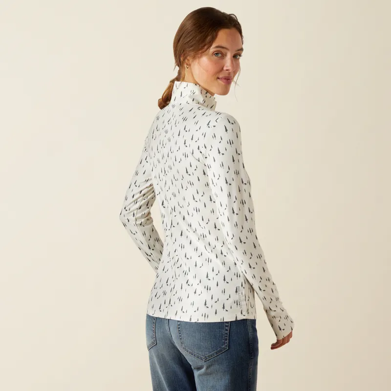 Ariat Womens Lowell 3.0 1/4 Zip Baselayer Forsest Horses-1