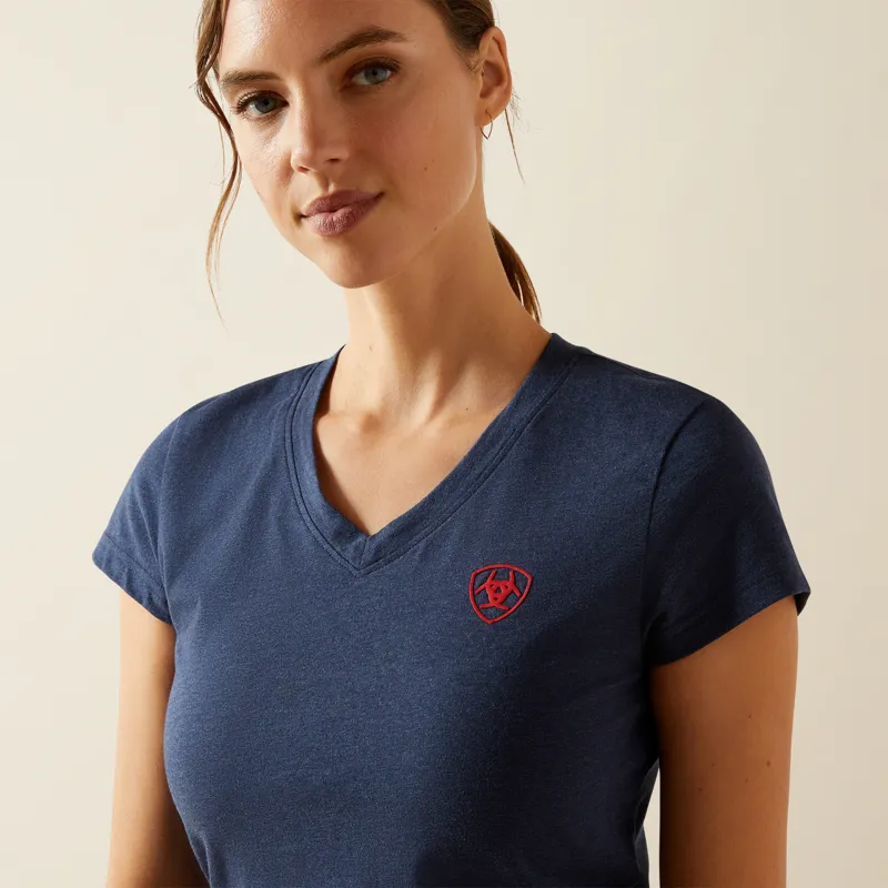 Ariat Womens BV Logo T-Shirt Navy Heather-1