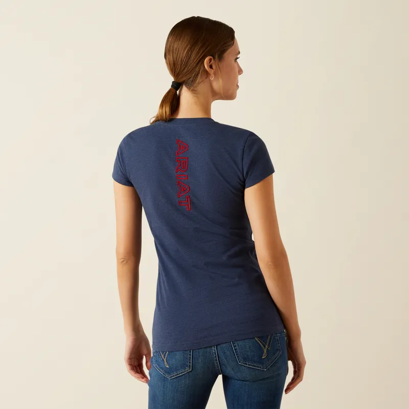 Ariat Womens BV Logo T-Shirt Navy Heather-2