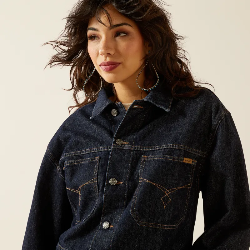 Ariat Western Utility Denim Jacket in Rinse Blue-2
