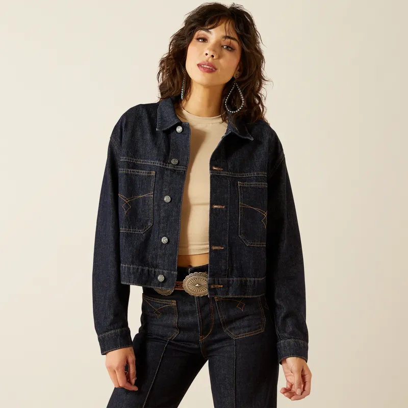 Ariat Western Utility Denim Jacket in Rinse Blue