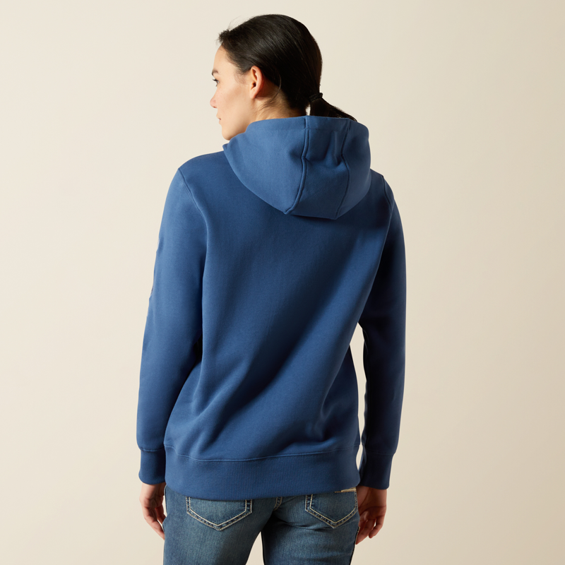 Ariat Womens Rebar Graphic Hoodie Ensign Blue/Endsless Sky-1